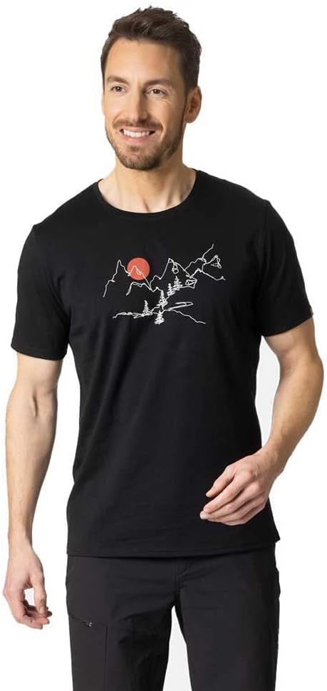Odlo Herren Nikko Landscape_551372 Kurzarm Shirt L Schwarz, L Schwarz