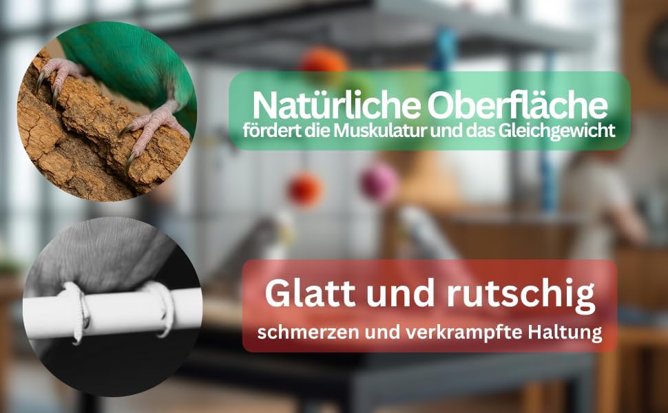 20 x 10cm plastikfrei - Korksitzbrett für Wellensittich + 2 Knabberkorken aus der Korkrinde hitzebeh