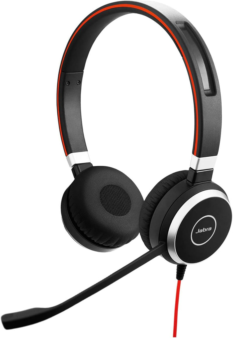 Jabra Evolve 40 UC Stereo Headset - Unified Communications Kopfhörer für VoIP Softphone mit passivem