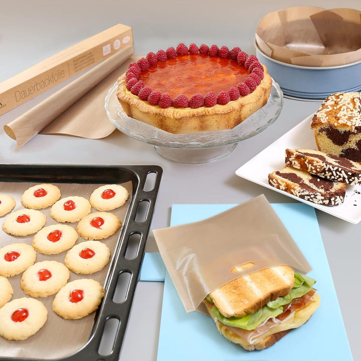 Amazy Dauerbackfolie für Backöfen (9er-Set) Premium wiederverwendbare Backpapier hitzebeständig, und