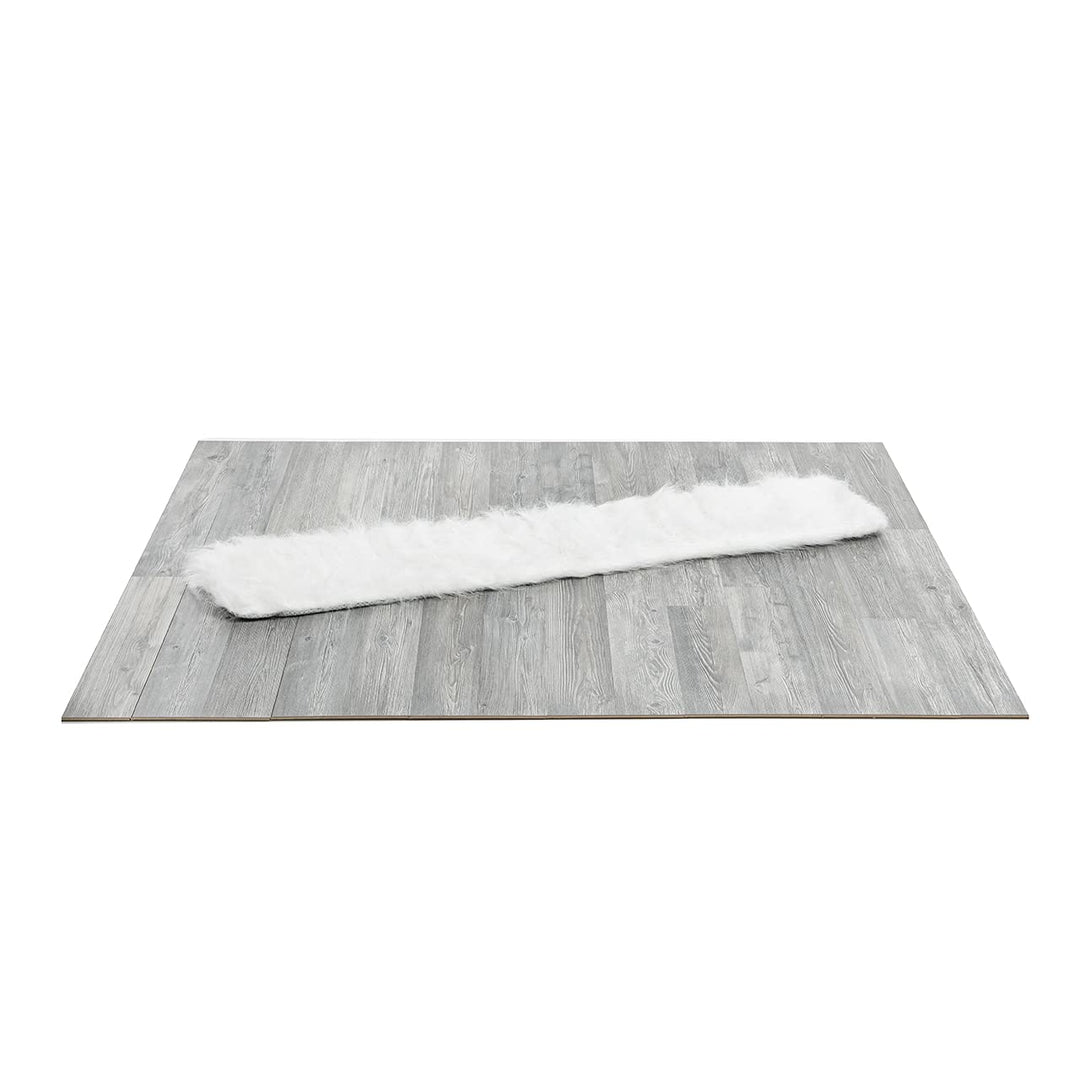 CanadianCat Company | Plüschmatte - Fensterliege | weiss | ca. 115 cm x 25 cm - Katzen Kuschelmatte