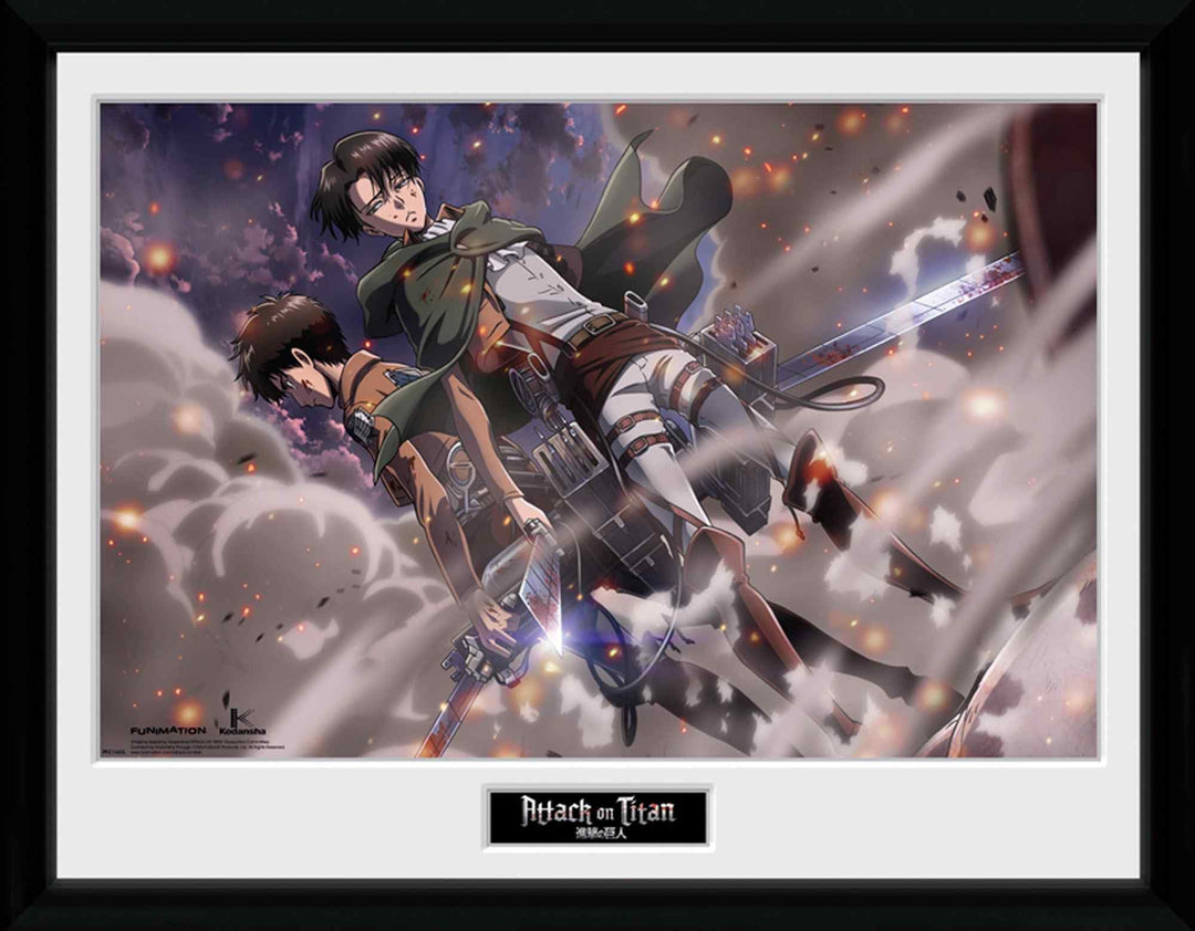 GB Eye 16 x 12 Zoll Attack on Titan Smoke Blast gerahmtes Foto, Mehrfarbig