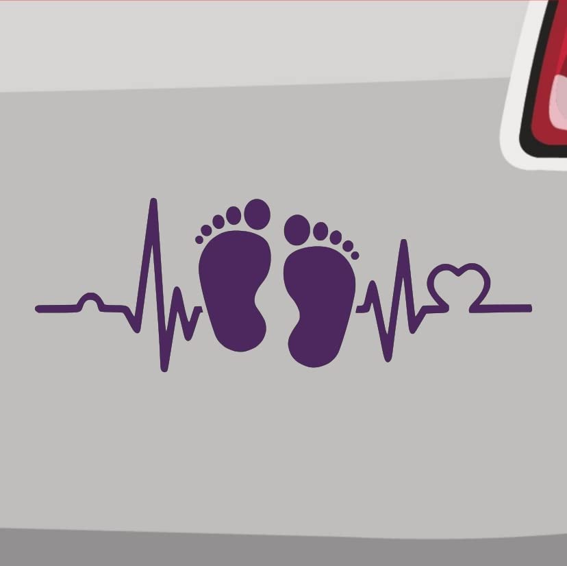 Generisch Herzschlag Füsse Aufkleber Sticker Baby Kinder Love Mama Junge Mädchen Sparset (2X S 2X L