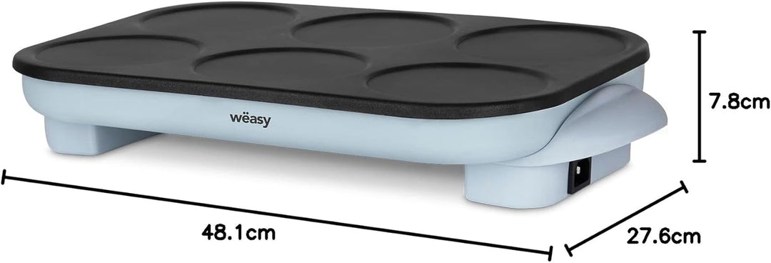 Party GOO60 Wëasy Crepesgerät, Mini Crepes und Pancakes, Antihaftbeschichtung, Temperatur bis 240 °C
