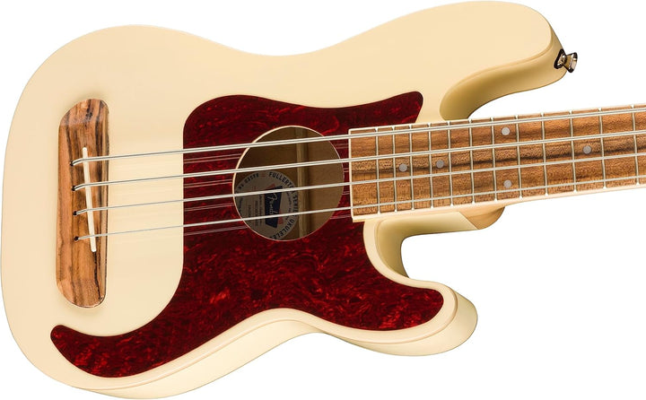 Fender Fullerton Precision Bass® Uke, Walnut Fingerboard, Tortoiseshell Pickguard, Olympic White