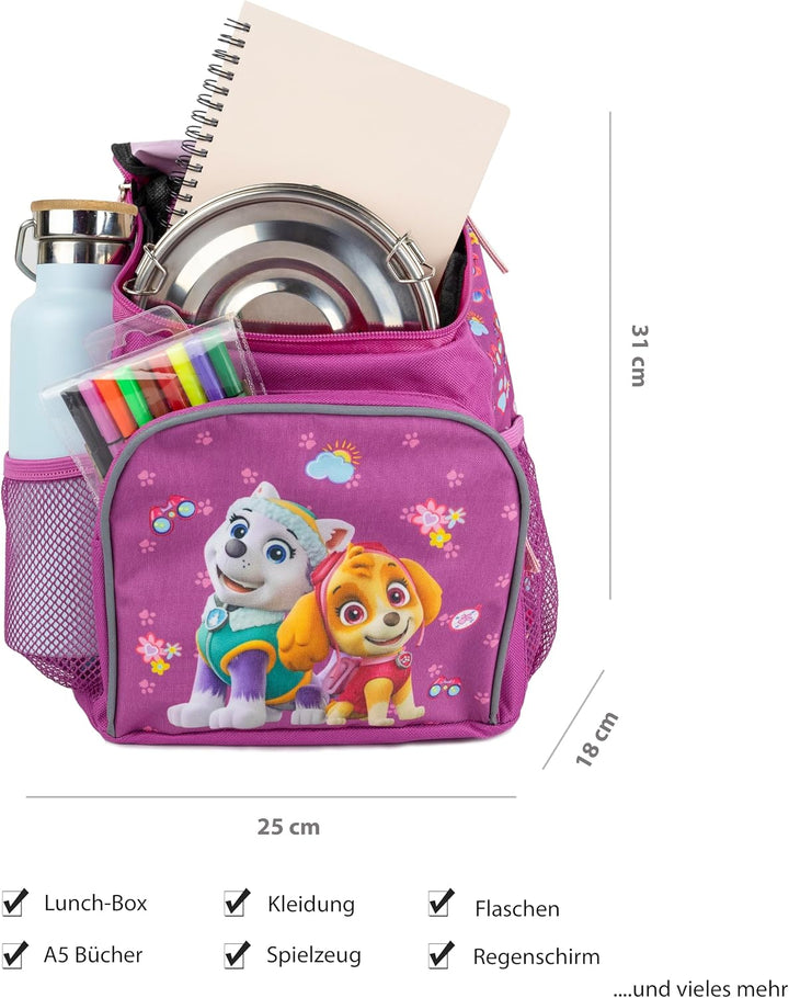Paw Patrol Rucksack mit Chase, Marshall und Skye Jungen Mädchen von 3-6 Jahren, Kita- und Kindergart