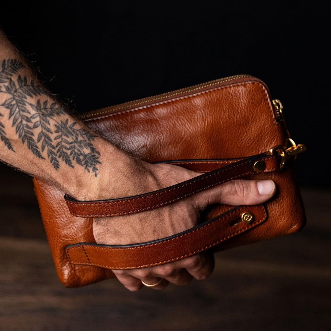 Time Resistance Leder Clutch für Herren – Organizer Tasche für Herren – Handgelenktasche – Aktentasc