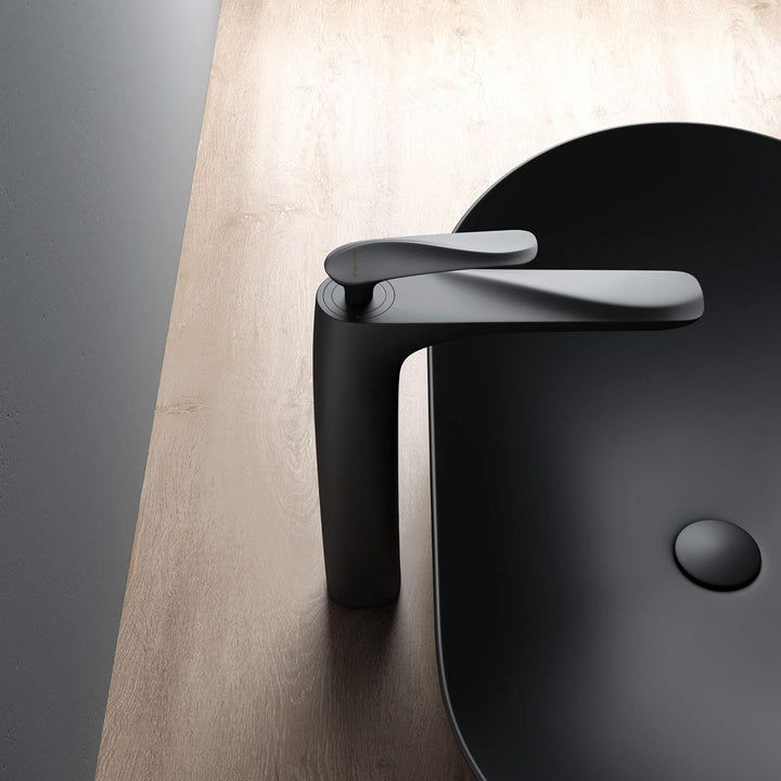 Mai & Mai Armatur Wasserhahn Bad Schwarz matt WAM-7201 | Waschbeckenarmatur 28cm hoch | Badinstallat