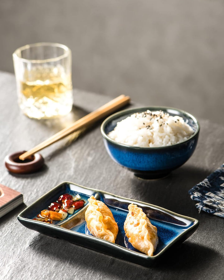 HENXFEN LEAD Sushi Geschirr Set, Sushi Set Japanischer Geschirr für Miso Suppe Maki Sushi Reis mit 2