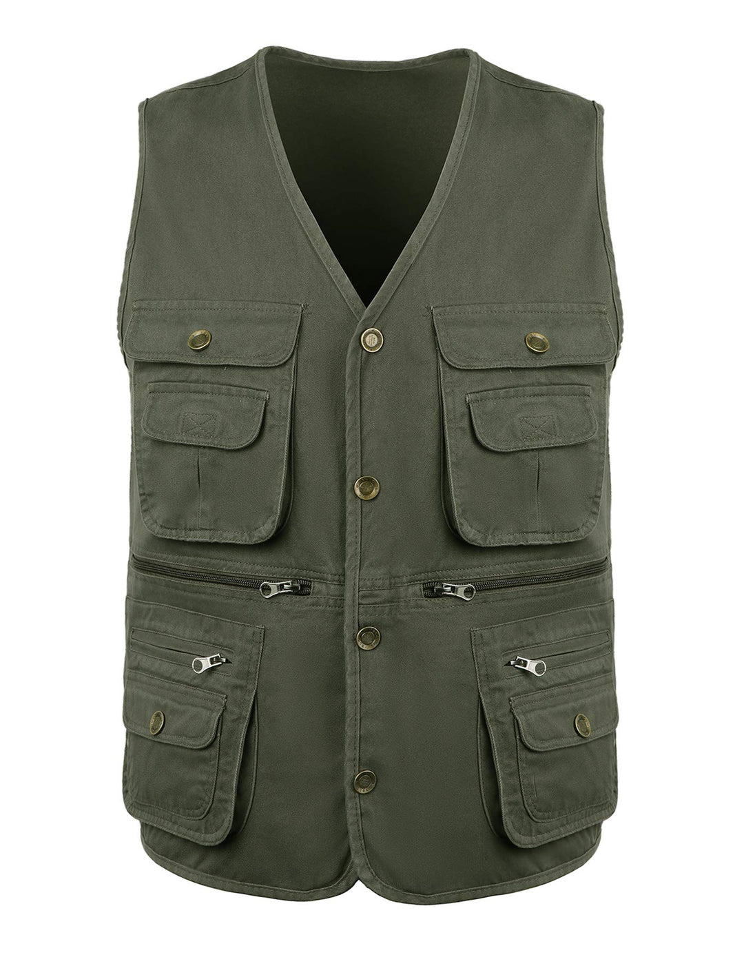Btmpmcs Herren Outdoor Weste Ärmellose Anglerweste mit Vielen Taschen Baumwolle Freizeit Jagd Weste