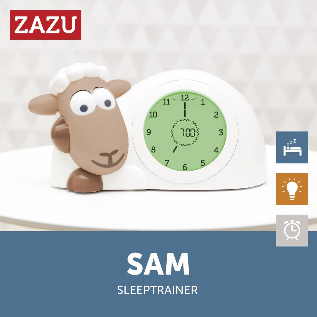 Zazu Sam The Lamb Uhr – Schlafcoach Uhr und Nachtlicht für Kinder | Bringt Ihrem Kind mit visuellen