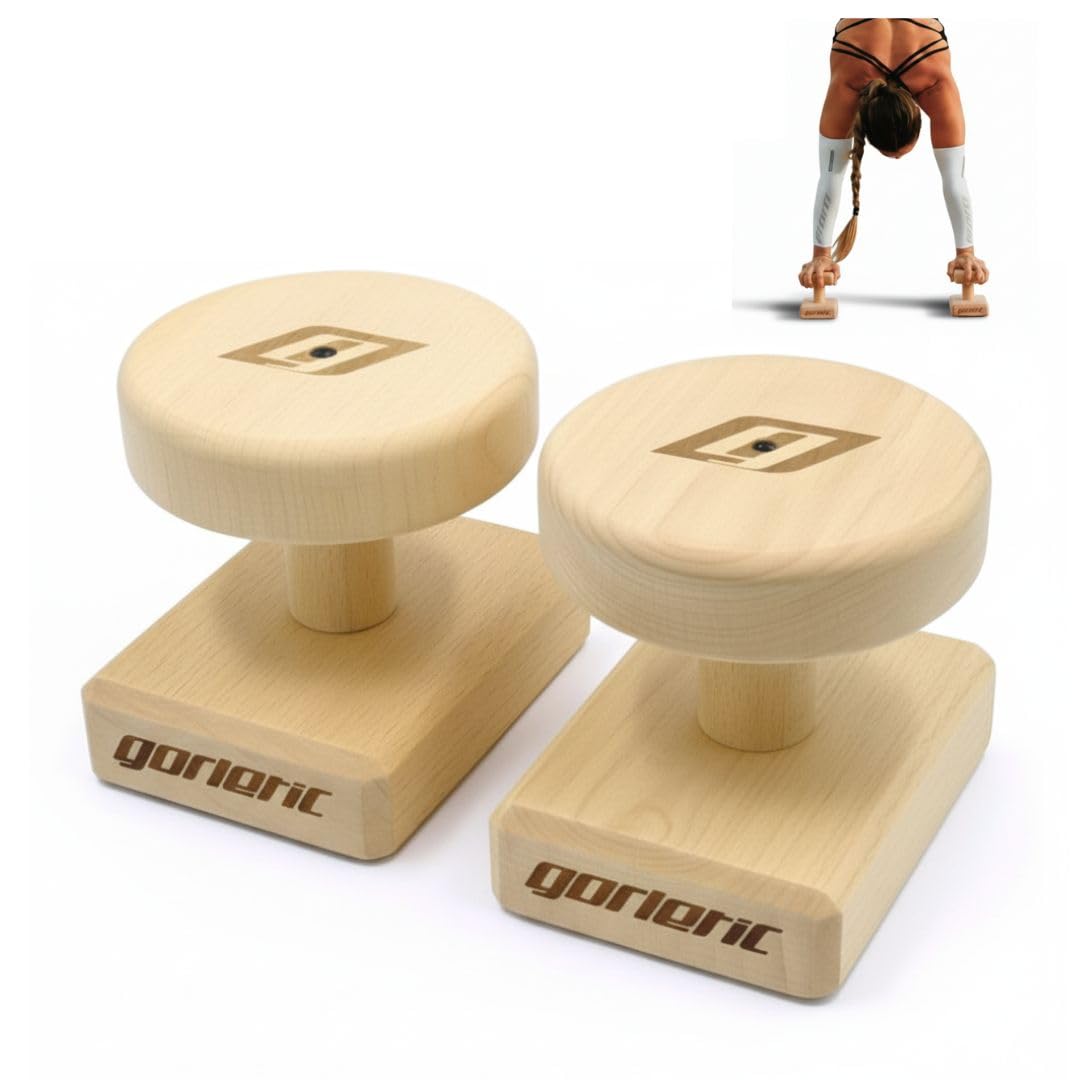 Canes BASIC Balance-Blöcke aus Buchenholz (14 cm Höhe) mit rutschfesten Füssen, Handstandblocks Rund