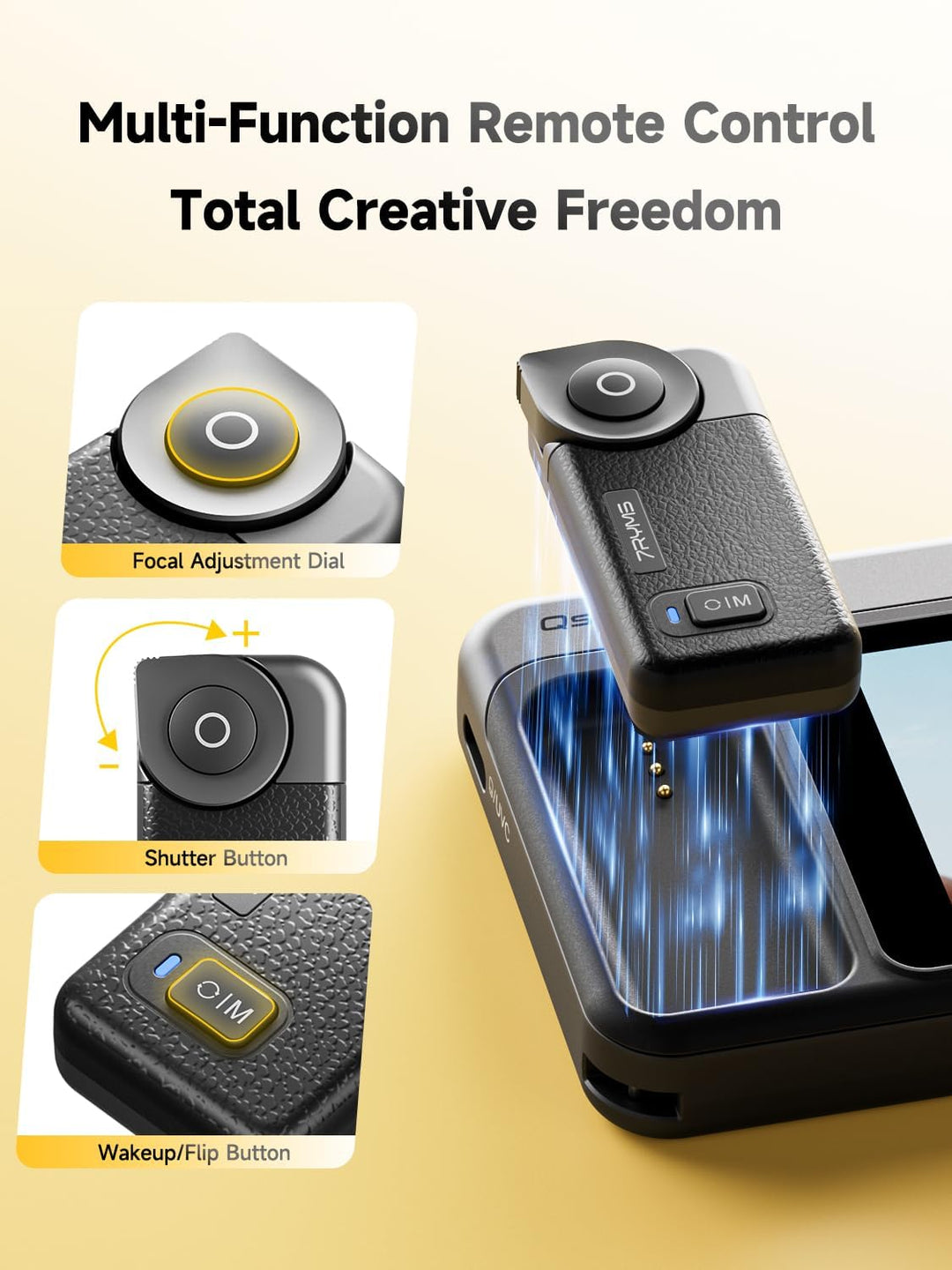 7RYMS Qshot V2 Pro Selfie Monitor, Magnetischer Smartphone Rückkamera Bildschirm für iPhone & Androi
