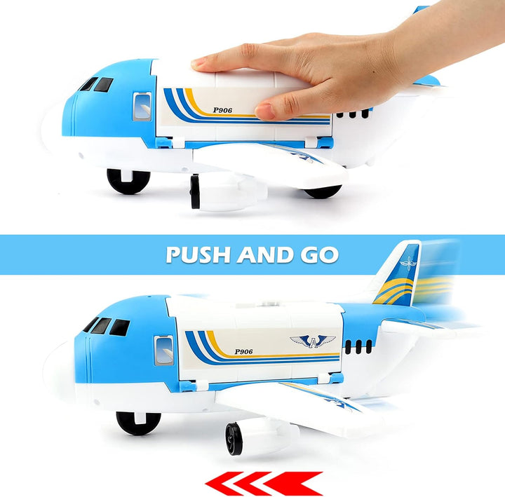 deAO Transport Flugzeug Spielzeug, 19Stck Transport Cargo Fluggeräte mit Auto Spielzeug Spiel Set un