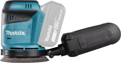 Makita DBO180Z Akku-Exzenterschleifer 18 V (ohne Akku, ohne Ladegerät), Blau, Silber, 125 mm