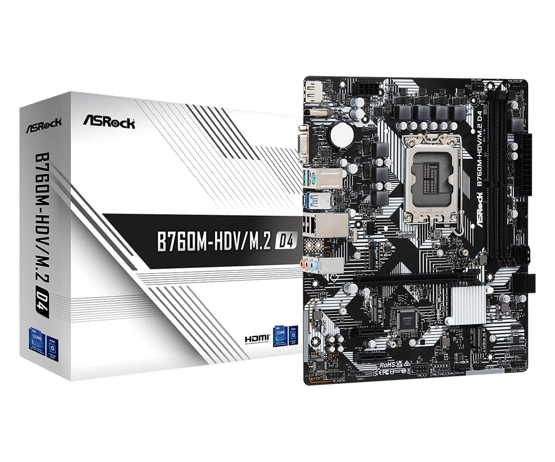 Asrock B760M-HDV/M.2 D4 Intel B760 LGA 1700 Micro ATX