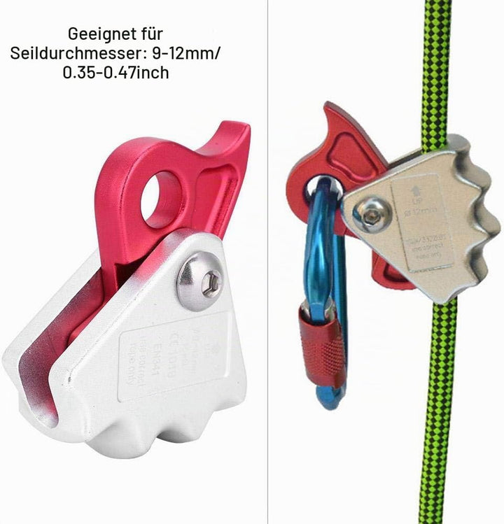 VOBOR Selbstbremsender Stop Descender,Sicherung für Dacharbeiten,15KN Rope Grab Bergsteigerzubehör f