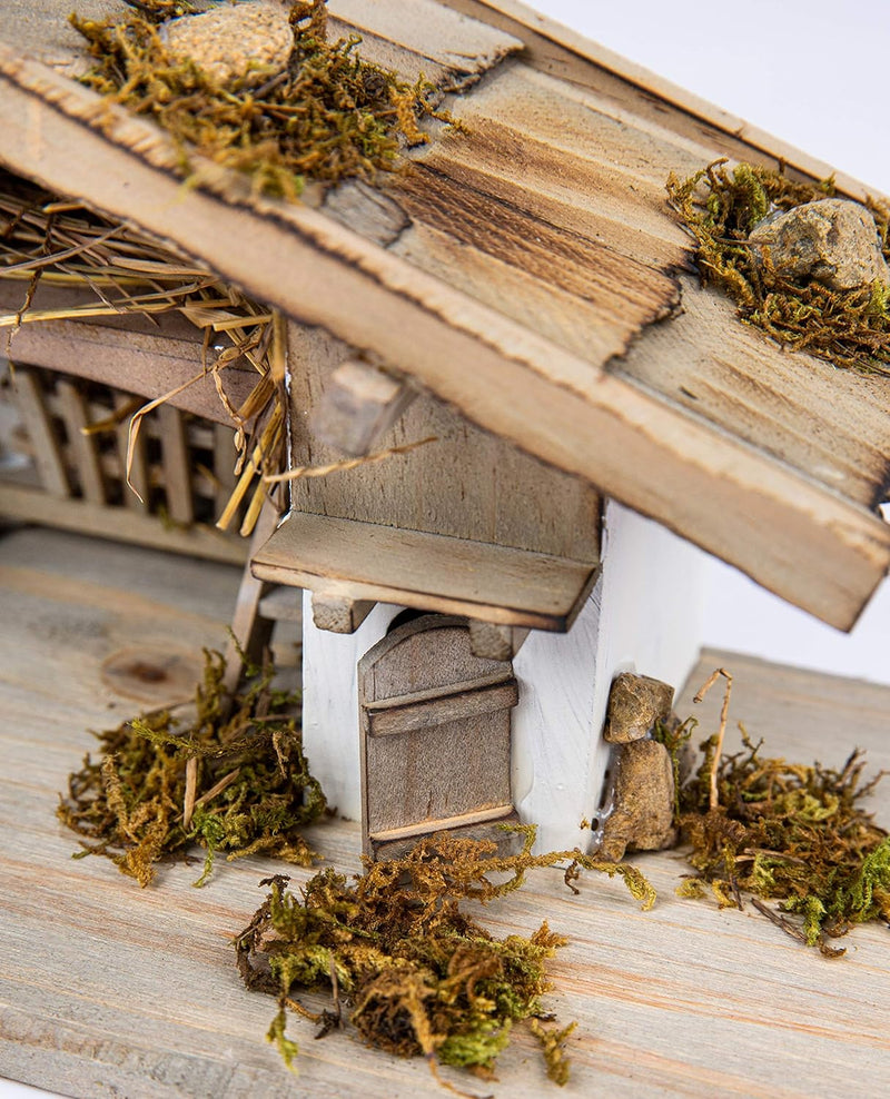 Garten und Holztrends Weihnachtskrippe Krippe Krippenstall Weihnachten Tischkrippen Krippenfiguren (