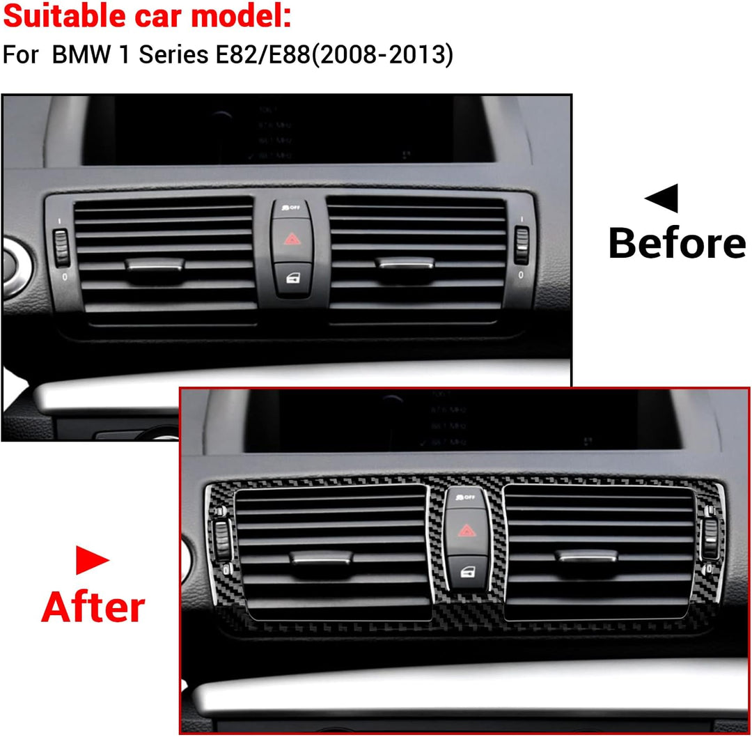KUNGKIC Auto Zentralsteuerung Luftauslassrahmen Entlüftung Panel Kohlefaser Aufkleber Dekorative Inn