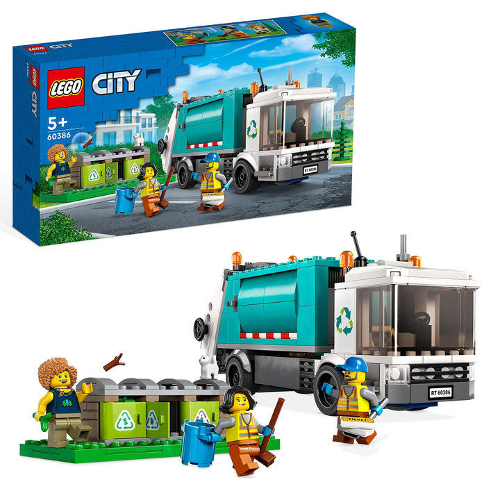 LEGO City Müllabfuhr, Müllwagen Spielzeug mit Mülltonnen für Kinder ab 5 Jahren, Lern- und Sortiersp