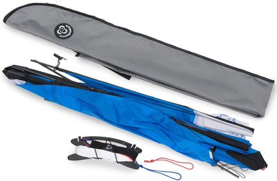 Skymonkey Powerstreamer XXL Lenkdrachen, Sportlenkdrache Fortgeschrittene- 212 cm Blau, Blau