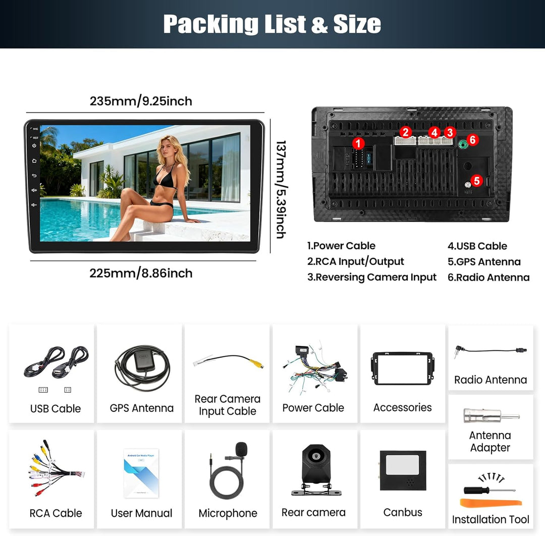 4G+64G CAMECHO Android 13 Autoradio für Benz C-klasse W203 W209 W463 W639 mit Navi Carplay Androidut