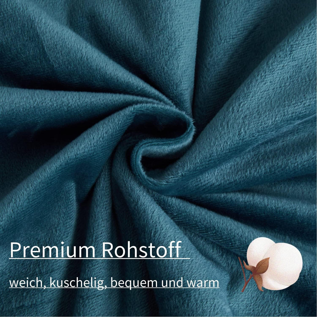 Boqingzhu Plüsch Bettwäsche 135x200cm Biber Petrol Blau Flanell Winter Warm Kuschelig Flauschig Bett