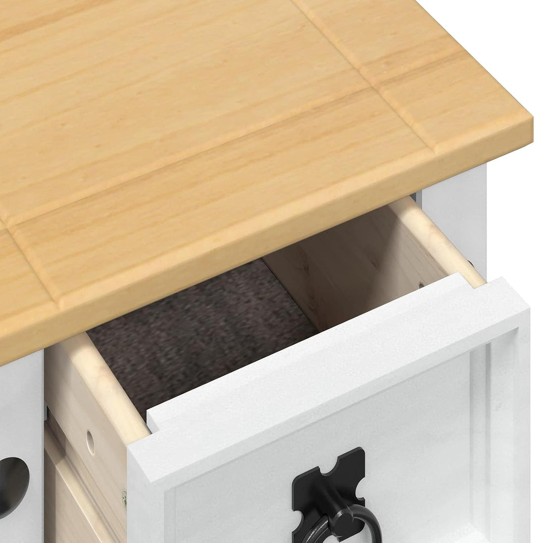 vidaXL Pflanzenständer Weiss 30 x 30 x 73 cm Massives Kiefernholz, Weiss