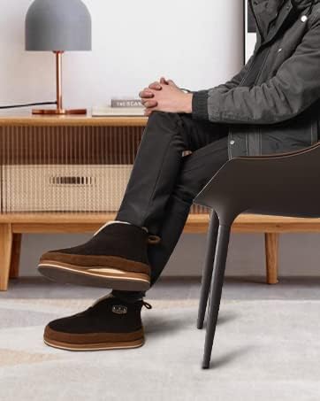 KuaiLu Hausschuhe Boots Herren Winter Filz Hausstiefel Warm Plüsch Flauschige Fell Hüttenschuhe Kusc