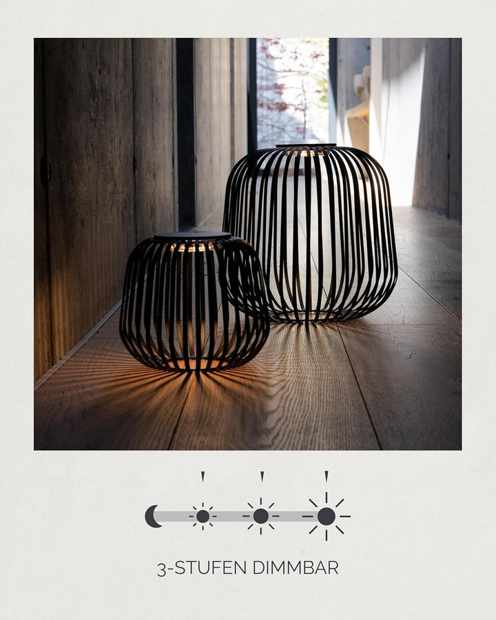 LUUK Studio Mobile LED Gartenlaterne, Solarleuchte für drinnen &amp; draussen in modernem Design, IP65 w
