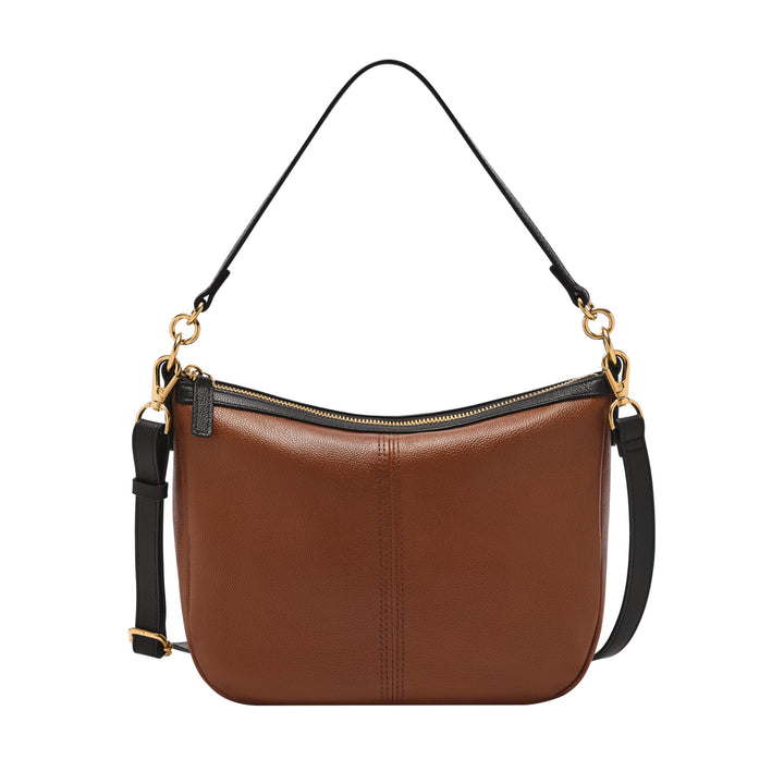 Fossil Damen Jolie Leder Crossbody Geldbörse Handtasche Braun/Schwarzer Rand, Braun/Schwarzer Rand