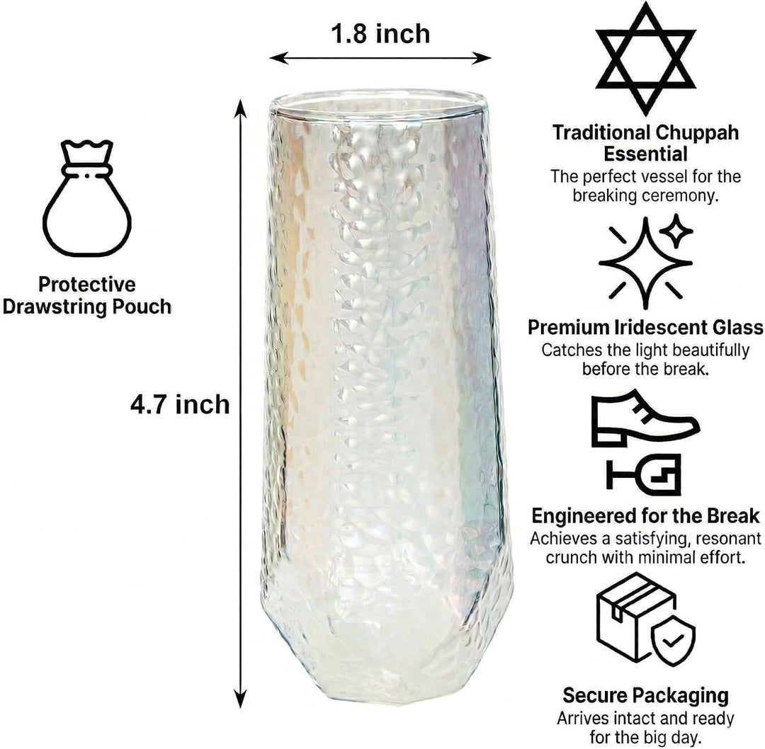 DOUDIZHU Chuppah Bruchglas für jüdische Hochzeit, jüdisches Hochzeitsglas für Paare, Hochzeitszeremo