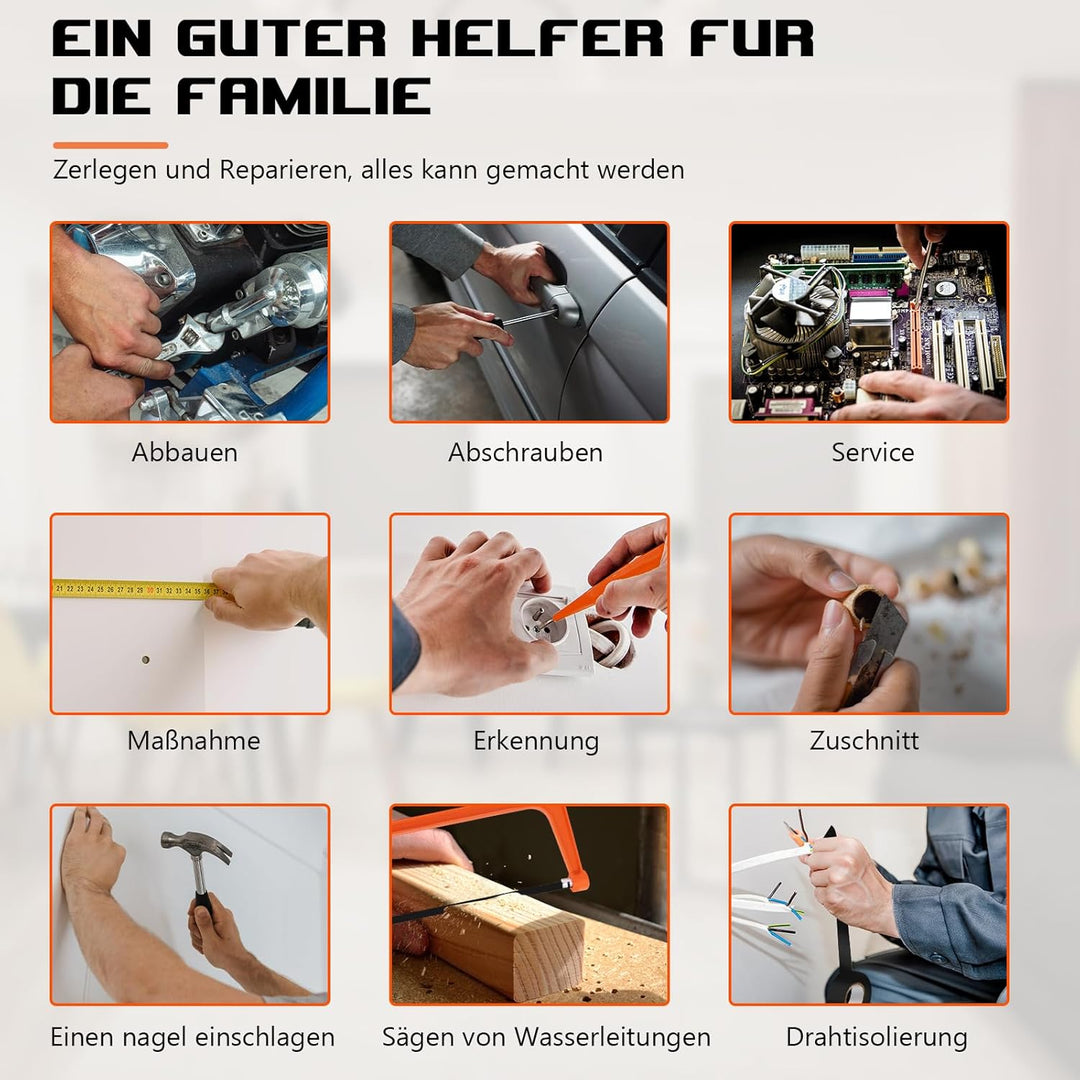 Werkzeugkoffer Set 102 tlg Werkzeug Satz Werkzeugkasten Werkzeugkiste schlüssel Werkzeugkoffer mit W