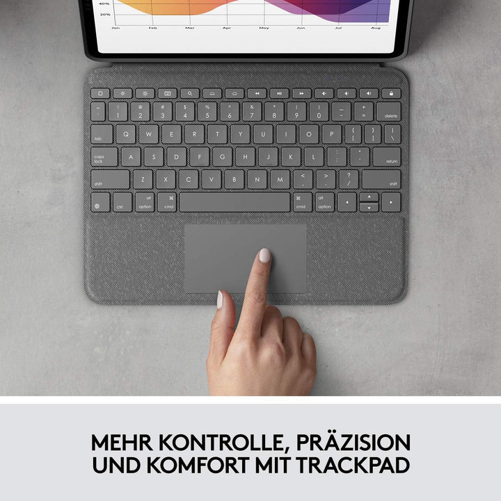 Logitech Folio Touch Hülle Tastatur, Trackpad und Smart Connector für iPad Air 4. Gen 5. Gen 2020, 2