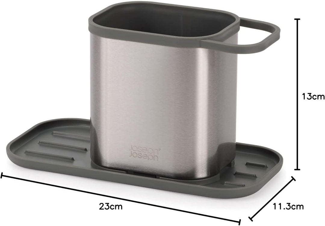 Joseph Joseph Duo Spültischablage Arbeitsplatte Caddy Organizer, Schwammhalter, Edelstahl, Stahl