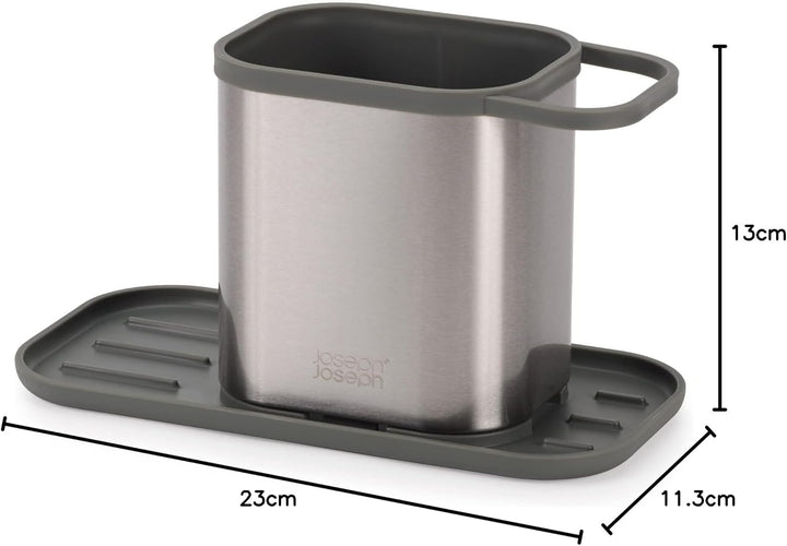 Joseph Joseph Duo Spültischablage Arbeitsplatte Caddy Organizer, Schwammhalter, Edelstahl, Stahl