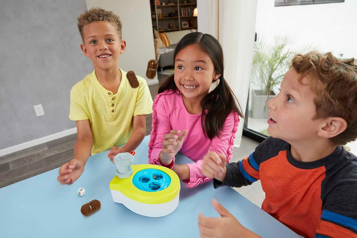 Mattel Games Kacka Alarm Spiel, Voll Verstopft, Geschicklichkeitsspiel mit Toilette und Mister Kacka