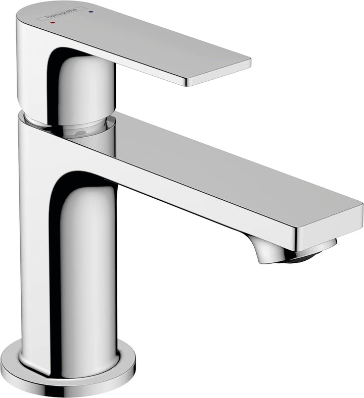 hansgrohe Waschtischarmatur Rebris E, Wasserhahn Bad mit Auslauf Höhe 80 mm, mit Zugstange, Badarmat