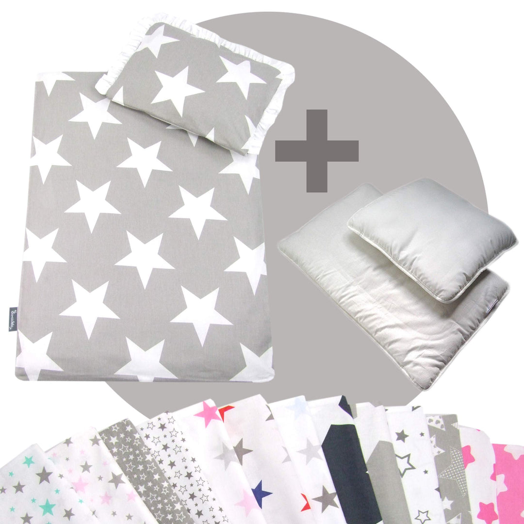 Rawstyle 4 TLG. Set Bezug (Stars) für Kinderwagen Bettwäsche Decke + Kissen + Füllung (Design 4), De