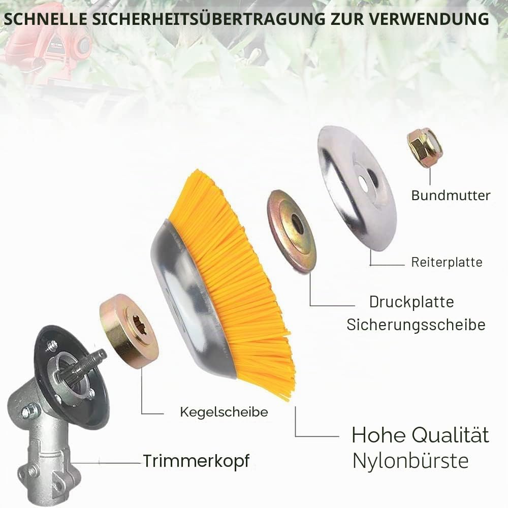 Nylon unkrautbürste für freischneider, 2 Stücke Kegelbürste 200 mm & 152 mm x 25,4 mm, Schonende Wil