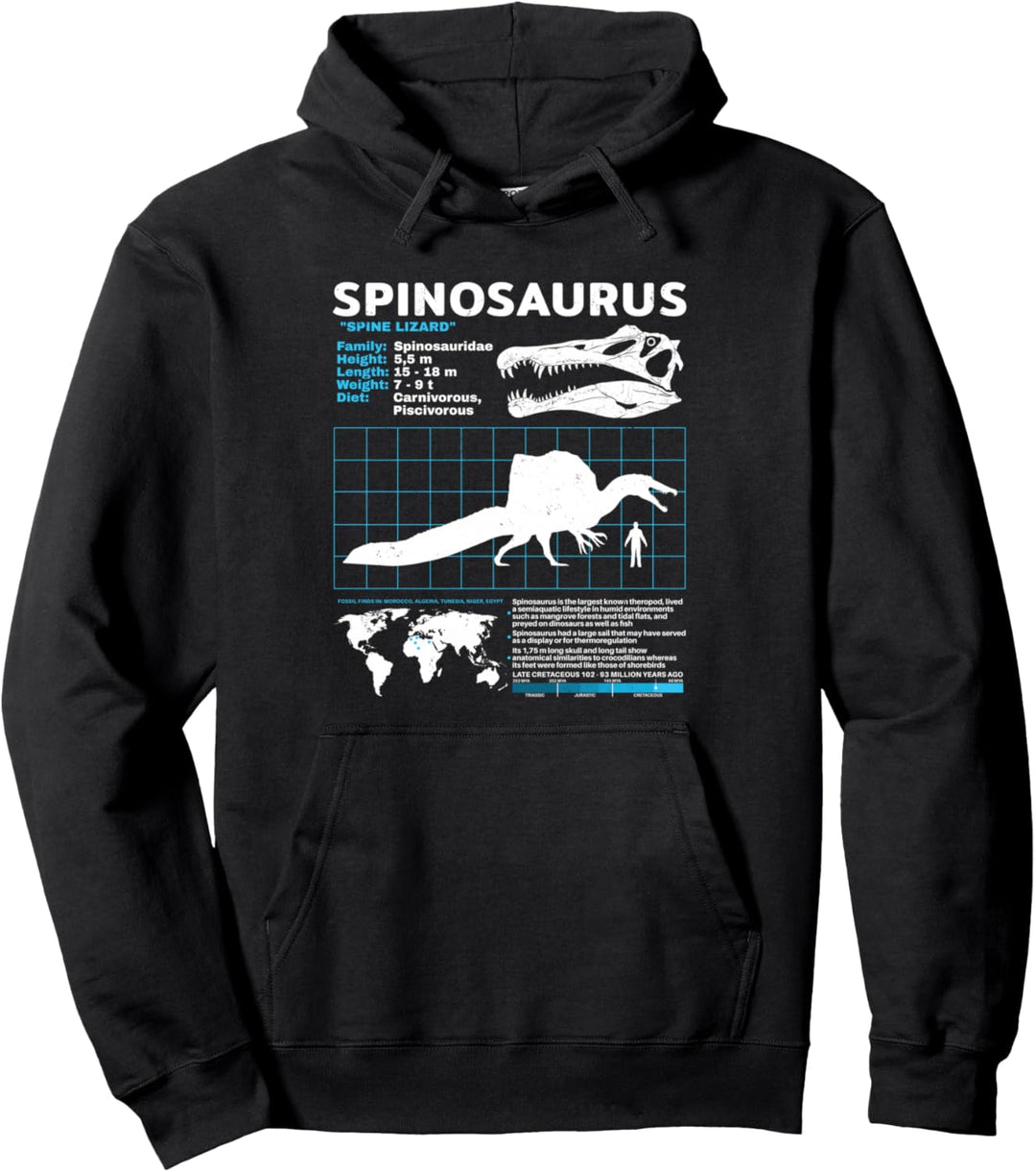 Spinosaurus fact sheet Dinosaurier Fakten Pullover Hoodie