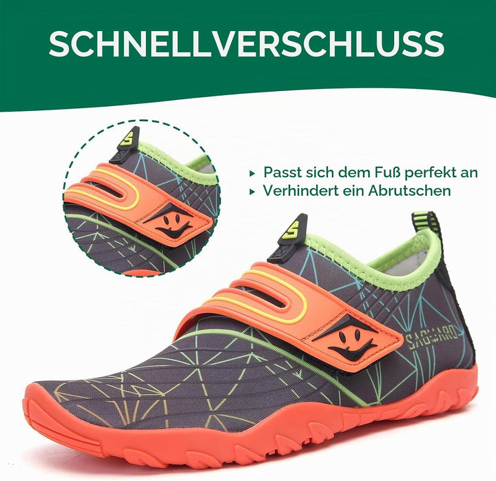 SAGUARO Kinder Badeschuhe rutschfeste Schnell Trocknend Aquaschuhe Gr.24-36 24 EU St 2 Orange, 24 EU