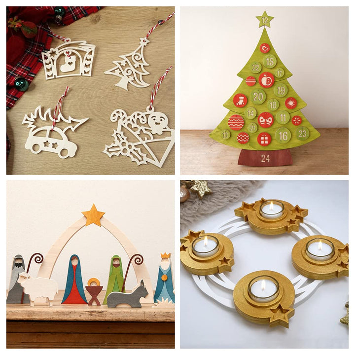 FEINSCHNITTkreativ Best-of-Weihnachten – 24 festliche Ideen zum Sägen | Moderne Laubsägevorlagen für