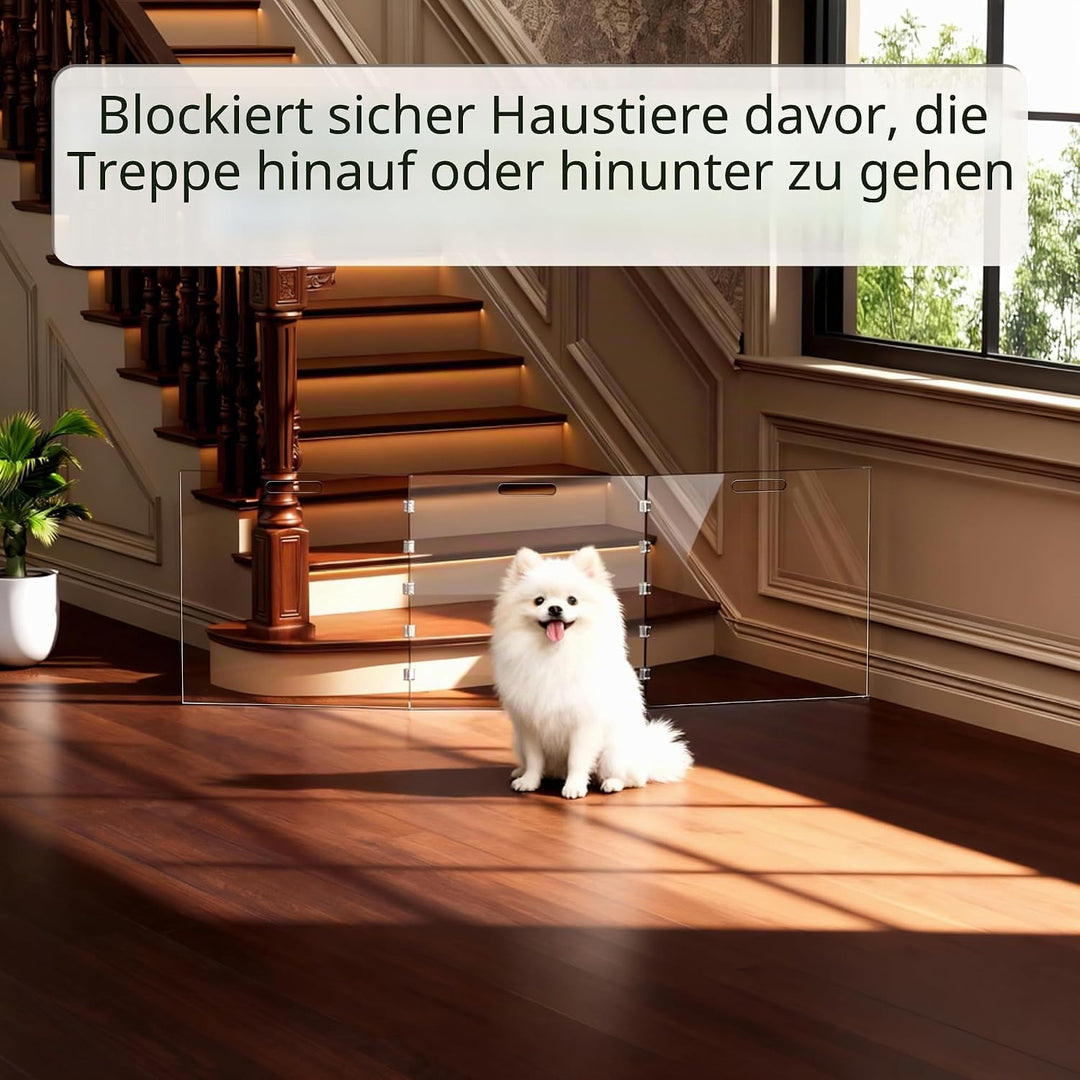 Acryl Hundegitter, Absperrgitter Hund, welpengitter Hund, Treppenschutzgitter ohne Bohren, absperrun
