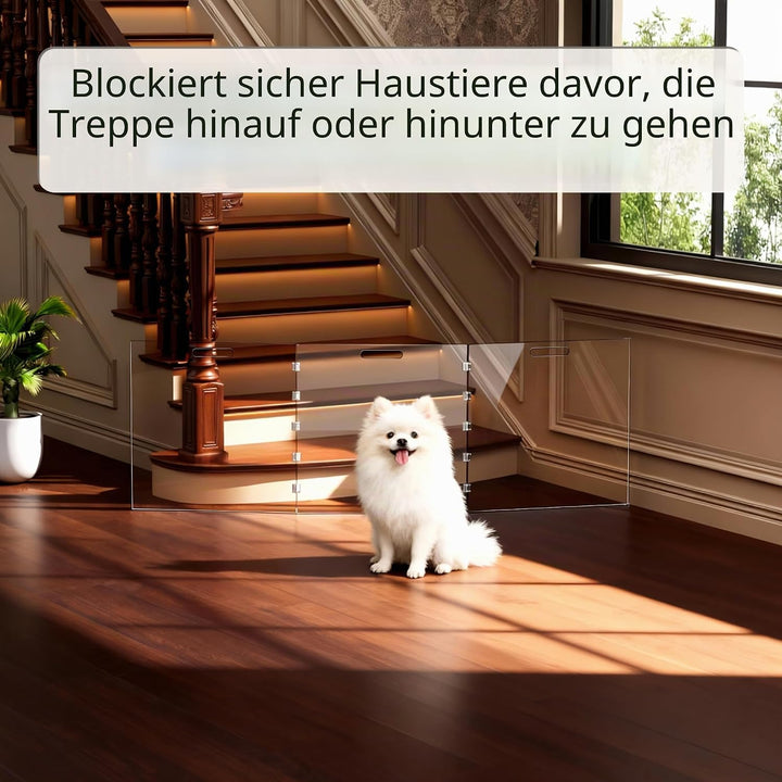 Acryl Hundegitter, Absperrgitter Hund, welpengitter Hund, Treppenschutzgitter ohne Bohren, absperrun
