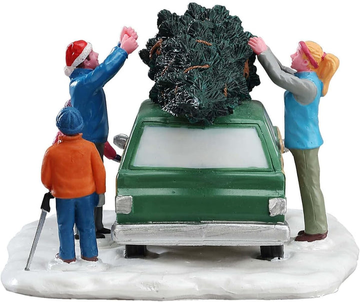 Lemax Jukebox Abzweigzubehör: Weihnachtsbaumtransport, Harz