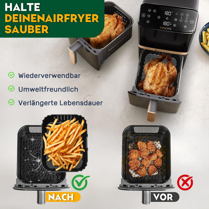 Heissluftfritteuse Zubehör, Airfryer Zubehör für Philips Airfryer 4000 Series Stacked Dual Basket 10