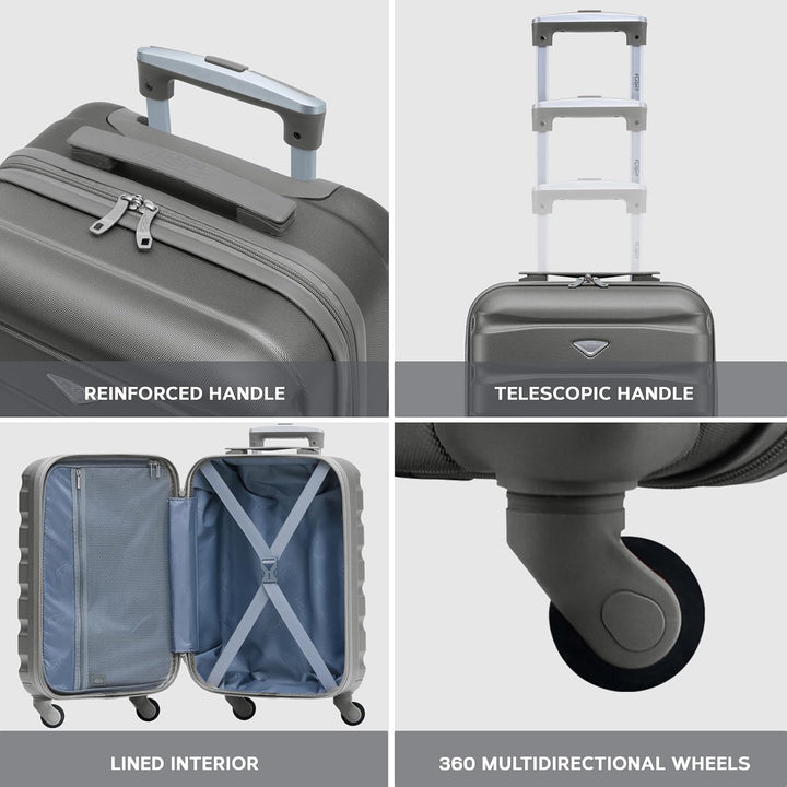 Flight Knight 3er-Pack Leichte 4-Rad-abs-hartschalenkoffer Handgepack, Zugelassen Fur Uber 35 Flugge