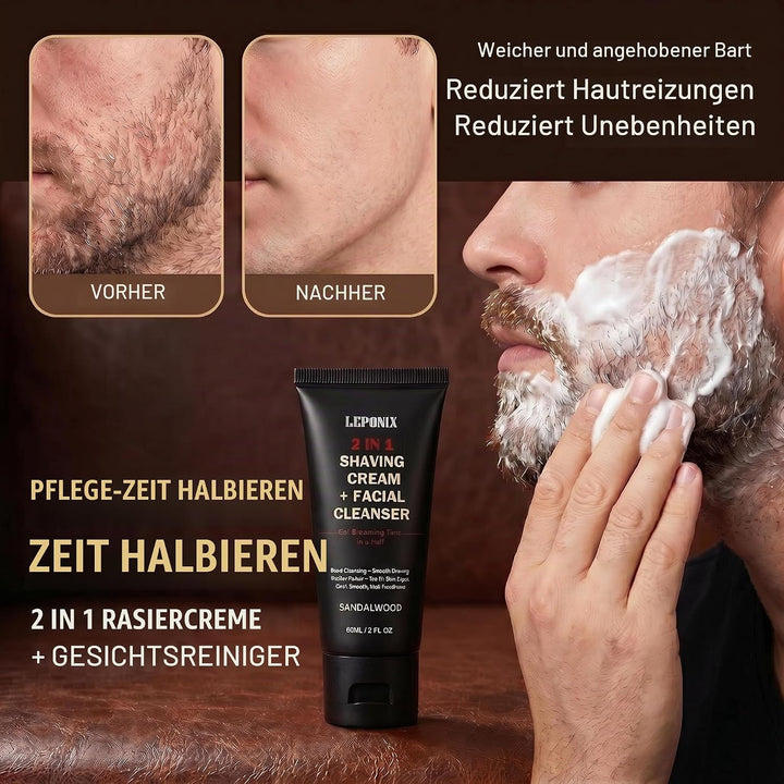Rasierset für Herren, Rasierset mit Sandelholz-Rasiercreme, Rasierseife, Rasierpinsel, Rasierschale,