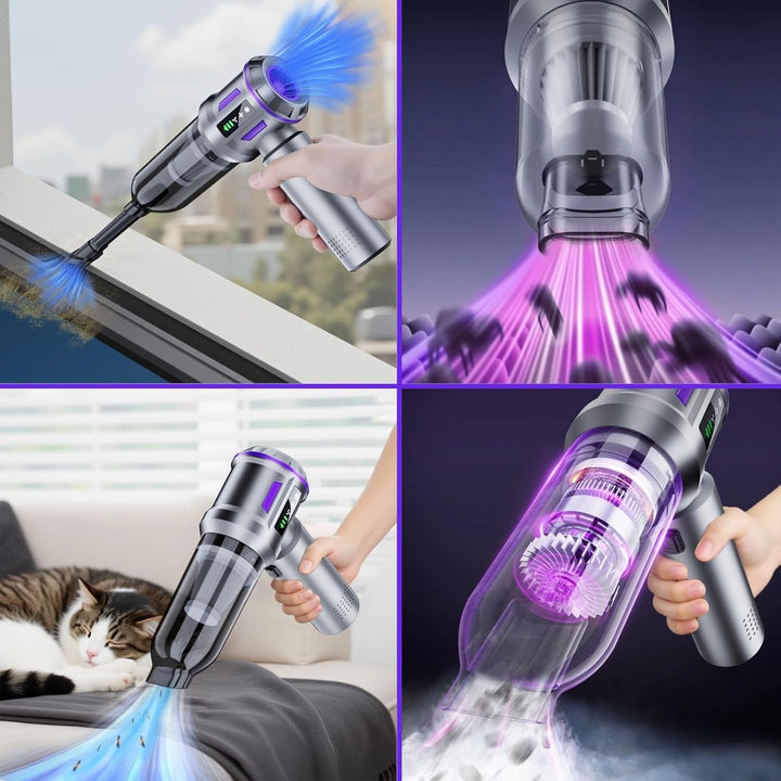 4-in-1 Handstaubsauger Akku Starke Saugkraft, 22000PAAuto Staubsauger Stark, 3 Gang Aufladbar Tragba